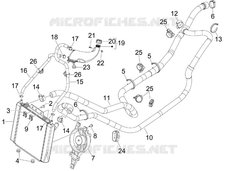 Instalation de refoidissement PIAGGIO PIAGGIO-SCOOTER 500 MP3 2012  MP3 500 Business