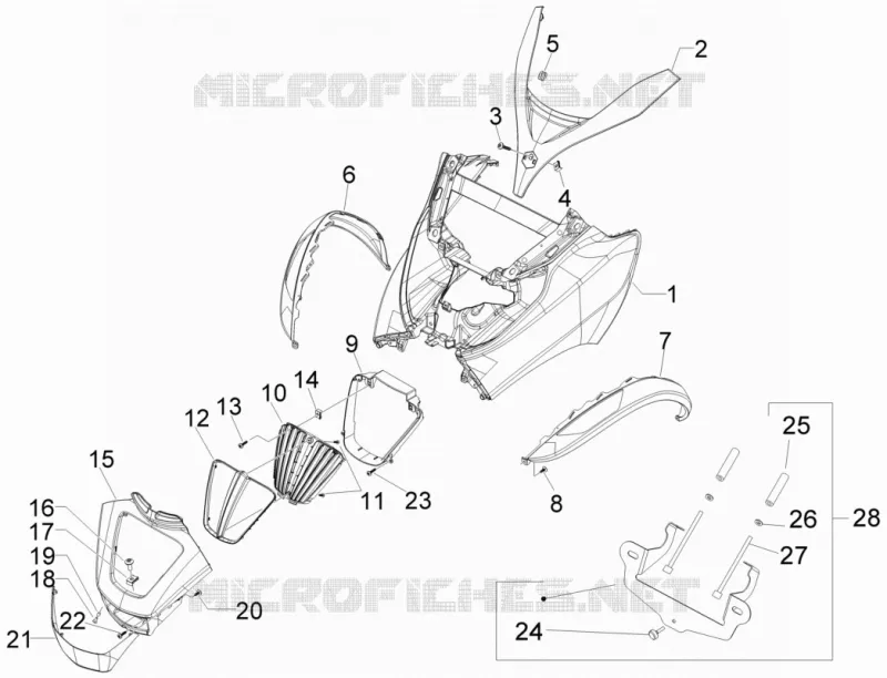 Tablier avant PIAGGIO PIAGGIO-SCOOTER 500 MP3 2011  MP3 500 Sport