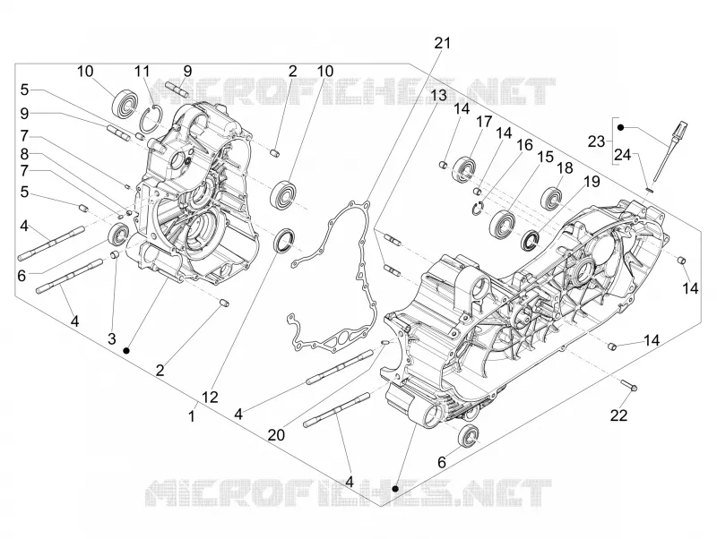 Crankcase PIAGGIO PIAGGIO-SCOOTER 500 MP3 2017  MP3 500 Sport ABS E4