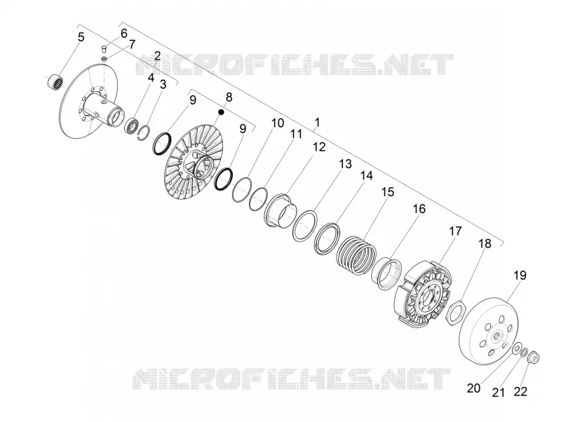 Driven pulley PIAGGIO PIAGGIO-SCOOTER 500 MP3 2017  MP3 500 Sport ABS E4