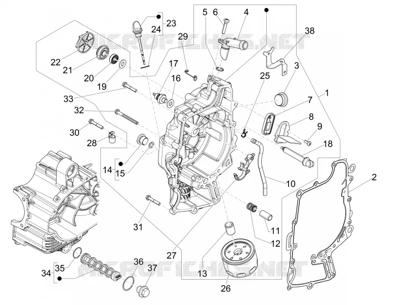 Couvercle volant magnetique - Filtre à huile PIAGGIO PIAGGIO-SCOOTER 500 MP3 2016  MP3 500 Sport E4