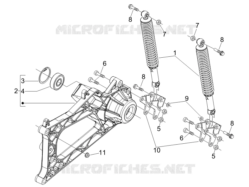 Suspension arrière - Amortisseur/s PIAGGIO PIAGGIO-SCOOTER 500 MP3 2012  MP3 500 Sport