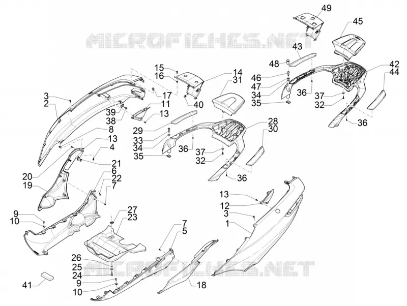 Couvertures laterales - Spoiler PIAGGIO PIAGGIO-SCOOTER 500 MP3 2018  MP3 500 Sport ABS E3-E4