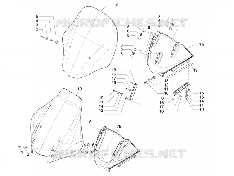 Pare-brise - Glaces PIAGGIO PIAGGIO-SCOOTER 500 MP3 2015  MP3 500 Business ABS E3-E4