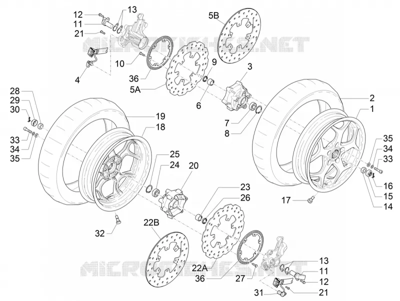 Roue avant PIAGGIO PIAGGIO-SCOOTER 500 MP3 2015  MP3 500 Sport ABS E3-E4