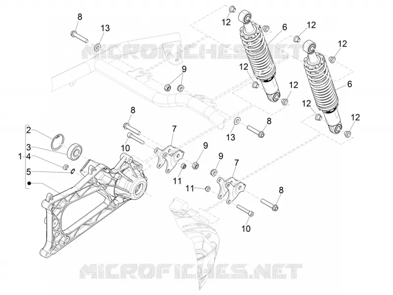 Suspension arrière - Amortisseur/s PIAGGIO PIAGGIO-SCOOTER 500 MP3 2018  MP3 500 Sport ABS E3-E4