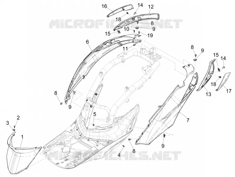 Couvertures laterales - Spoiler PIAGGIO PIAGGIO-SCOOTER 150 LIBERTY 2018  Liberty iGet 4T 3V ie ABS