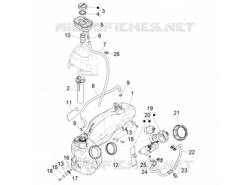 Réservoir carburant PIAGGIO PIAGGIO-SCOOTER 150 LIBERTY 2018  Liberty iGet 4T 3V ie ABS