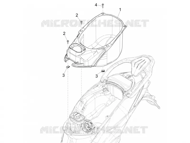 Logement casque - Dessous de selle PIAGGIO PIAGGIO-SCOOTER 50 LIBERTY 2017  Liberty iGet 4T 3V 25km/h E4 no abs
