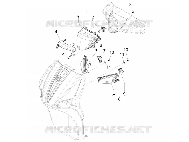 Eclairages avant - Clignotants PIAGGIO PIAGGIO-SCOOTER 50 LIBERTY 2017  Liberty iGet 4T 3V E4