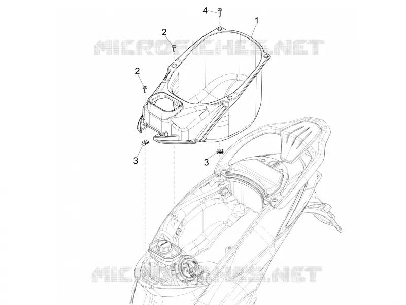 Logement casque - Dessous de selle PIAGGIO PIAGGIO-SCOOTER 50 LIBERTY 2017  Liberty iGet 4T 3V E4