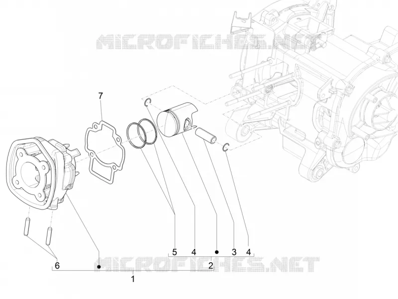 Cylinder-piston-wrist pin unit PIAGGIO PIAGGIO-SCOOTER 50 NRG 2018  NRG Power 50 H2O