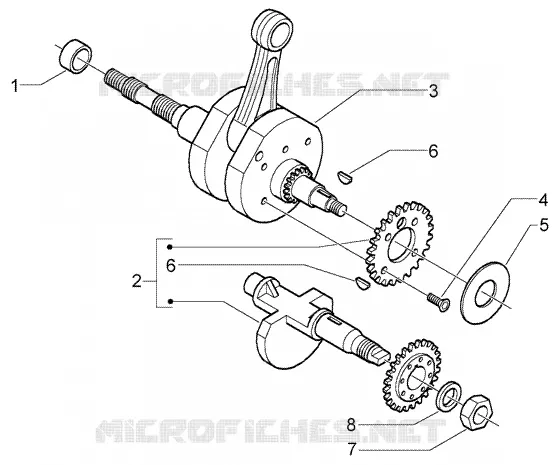 Vilebrequin GILERA GILERA-SCOOTER 500 NEXUS 2003  Nexus 500