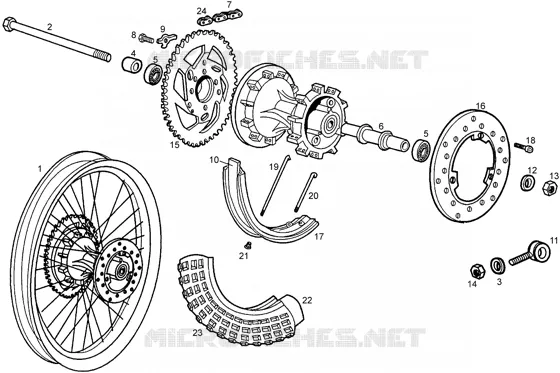 Roue arrier GILERA GILERA-SCOOTER 50 RCR 2004  RCR 50