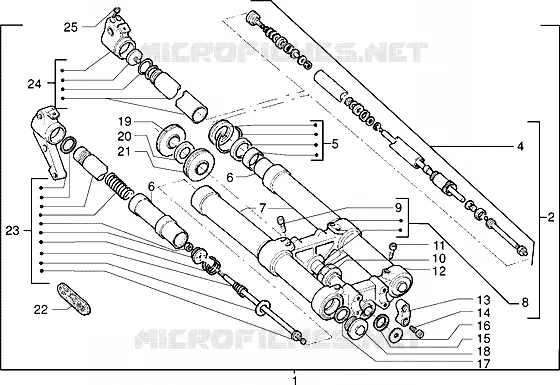Suspension AV. GILERA GILERA-SCOOTER 50 RK 1998  RK 50