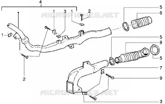 Belt cooling tube-intake tube GILERA GILERA-SCOOTER 50 RUNNER 1998  Runner
