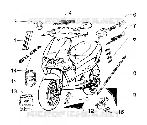K.trimmings (vehicle sport production) GILERA GILERA-SCOOTER 180 RUNNER 2002  Runner 180 FXR 2T