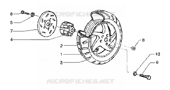 Rear wheel(vehicle withrear hub brake) GILERA GILERA-SCOOTER 180 RUNNER 1998  Runner 180 FXR 2T
