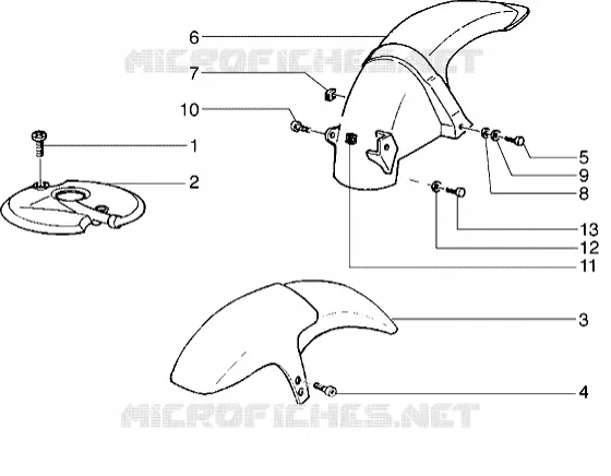 Front and rear mudguard GILERA GILERA-SCOOTER 180 RUNNER 2004  Runner 180 VXR