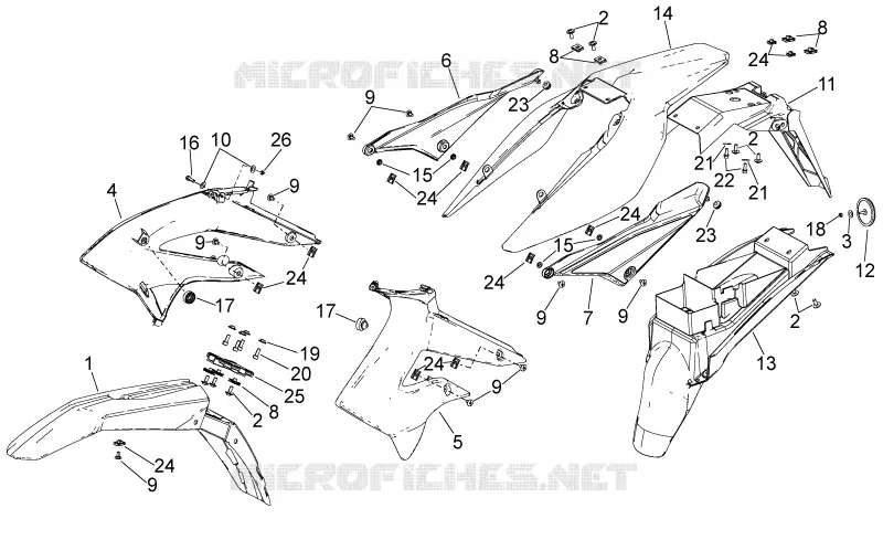 Carrosserie GILERA GILERA-MOTORCYCLES 50 SMT 2013  SMT 50