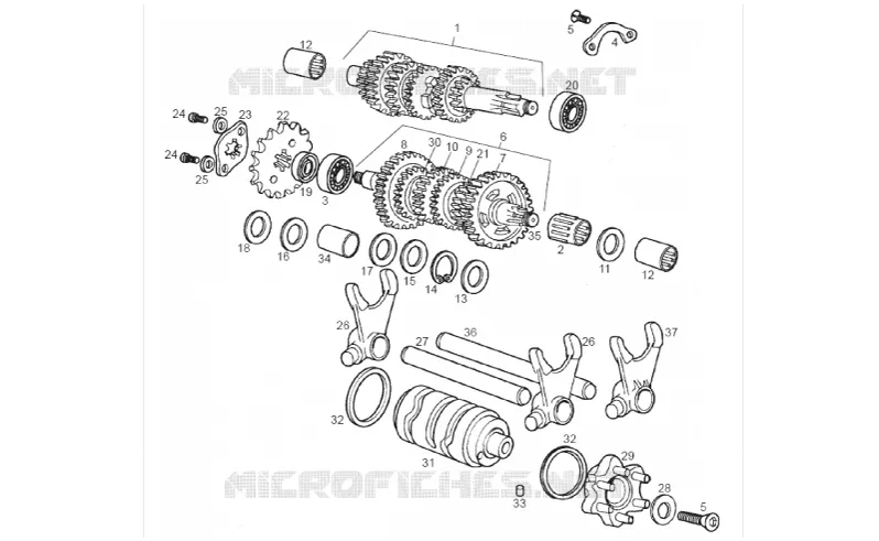 Boîte de vitesses GILERA GILERA-MOTORCYCLES 50 SMT 2012  SMT 50 Racing