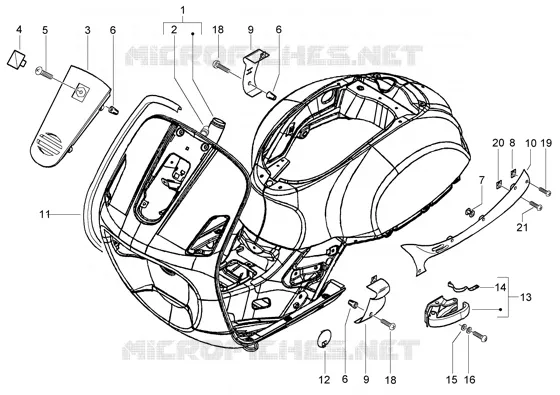 Coque VESPA VESPA-SCOOTER 125 GRANTURISMO 2005  Granturismo L