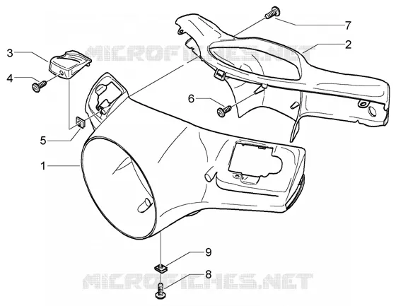 Couvercle du guidon VESPA VESPA-SCOOTER 125 GRANTURISMO 2005  Granturismo L