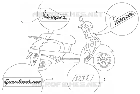 Décoration VESPA VESPA-SCOOTER 125 GRANTURISMO 2004  Granturismo L