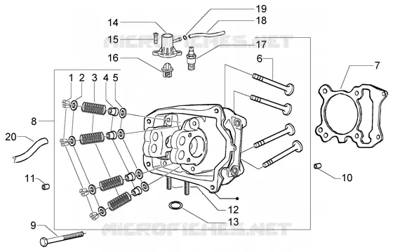 Ensemble culasse-soupapes VESPA VESPA-SCOOTER 125 GRANTURISMO 2005  Granturismo L