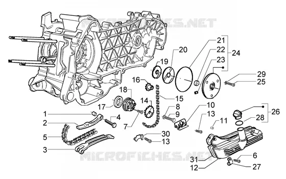 Ensemble pompe-carter huile VESPA VESPA-SCOOTER 125 GRANTURISMO 2005  Granturismo L