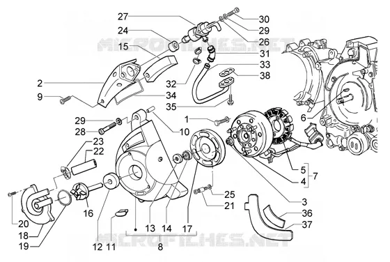 Volant magnetique-boîte air secondarie VESPA VESPA-SCOOTER 125 GRANTURISMO 2004  Granturismo L