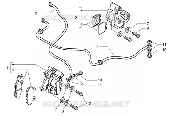 Pinces frein-canalisation d'huile VESPA VESPA-SCOOTER 200 GRANTURISMO 2004  Granturismo L