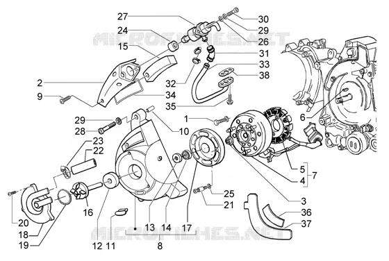 Volant magnetique-boîte air secondarie VESPA VESPA-SCOOTER 200 GRANTURISMO 2004  Granturismo L