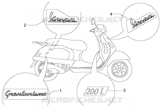 Décoration VESPA VESPA-SCOOTER 200 GRANTURISMO 2005  Granturismo L
