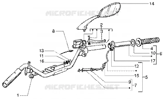 Handlebars component parts VESPA VESPA-SCOOTER 50 ET4 Other year  ET4 50