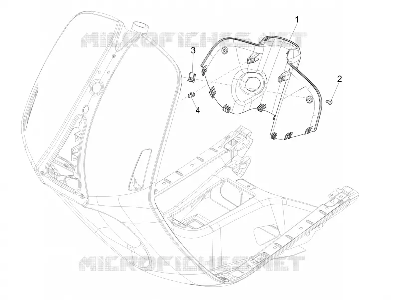 Coffre avant - Contre-tablier VESPA VESPA-SCOOTER 125 946 2017  946 RED 125 4T 3V ABS E4