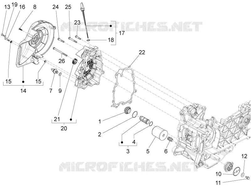 Couvercle volant magnetique - Filtre à huile VESPA VESPA-SCOOTER 125 946 2015  946 125 4T 3V ABS E3