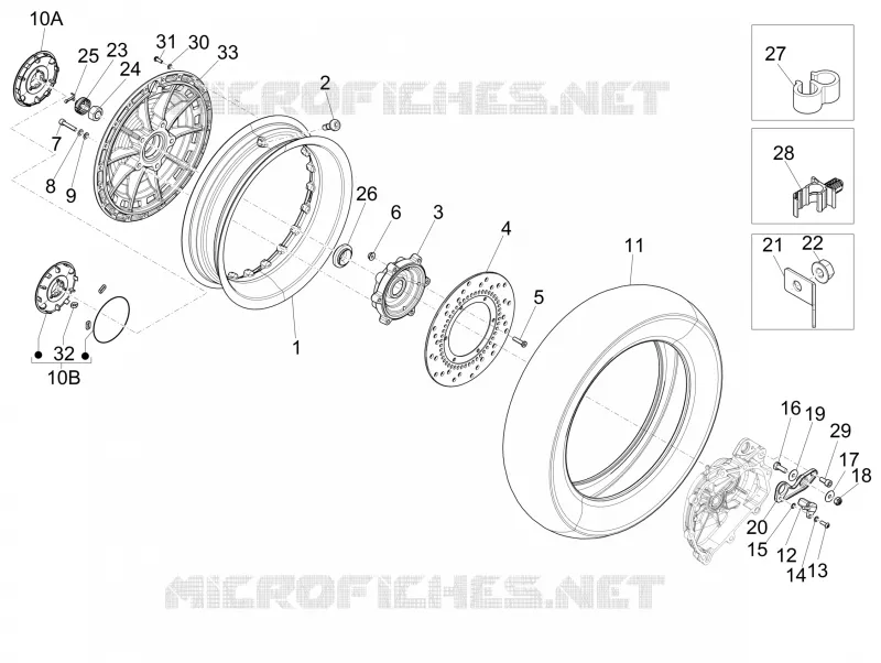 Roue arrière VESPA VESPA-SCOOTER 125 946 2015  946 125 4T 3V ABS E3