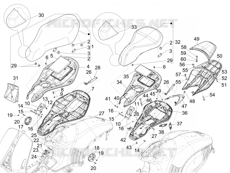 Selle/sieges VESPA VESPA-SCOOTER 125 946 2014  946 125 4T 3V ABS E3