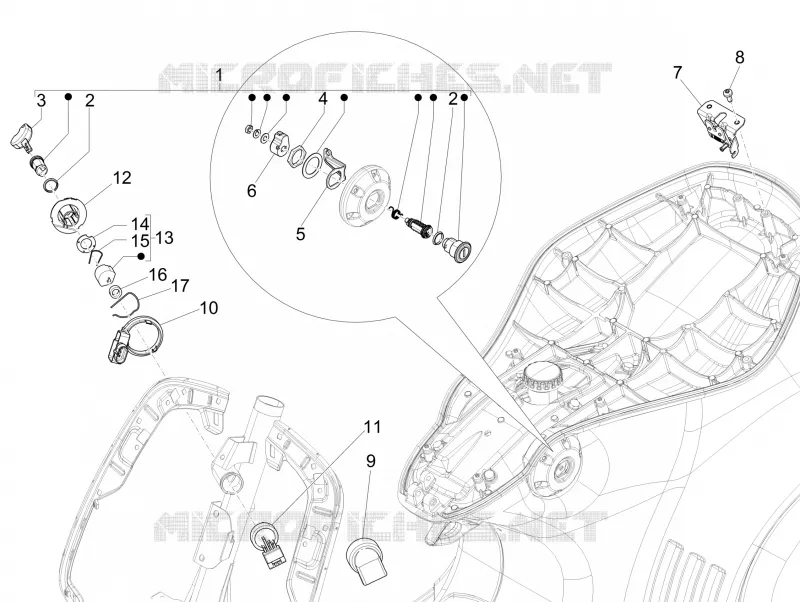 Serrures VESPA VESPA-SCOOTER 125 946 2017  946 RED 125 4T 3V ABS E4