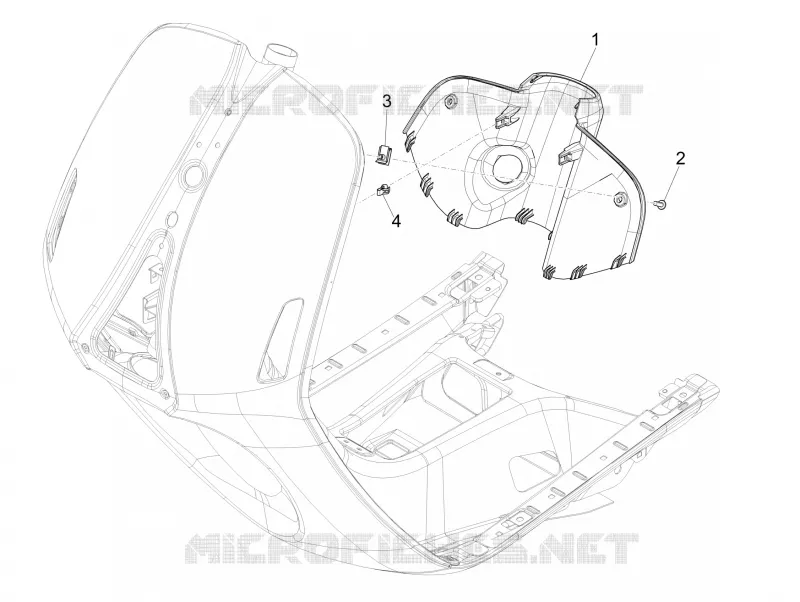 Coffre avant - Contre-tablier VESPA VESPA-SCOOTER 150 946 2014  946 150 4T 3V ABS