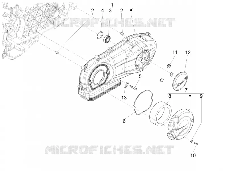 Couvercle carter - Refoidissement carter VESPA VESPA-SCOOTER 150 946 2016  946 150 4T 3V ABS