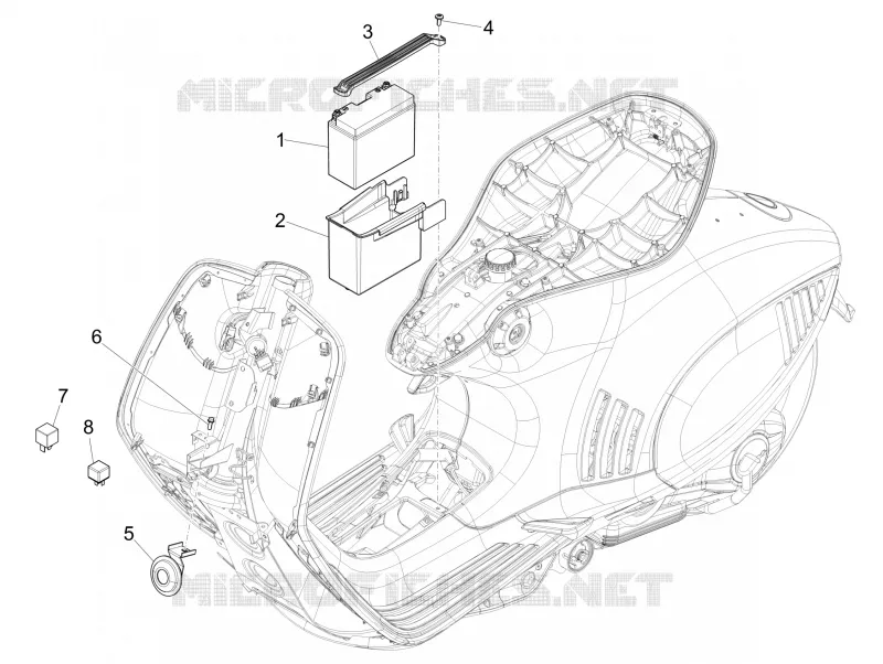 Relais - Batterie - Avertisseur sonore VESPA VESPA-SCOOTER 150 946 2018  946 150 4T 3V ABS