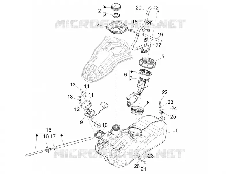 Réservoir carburant VESPA VESPA-SCOOTER 150 946 2015  946 150 4T 3V ABS