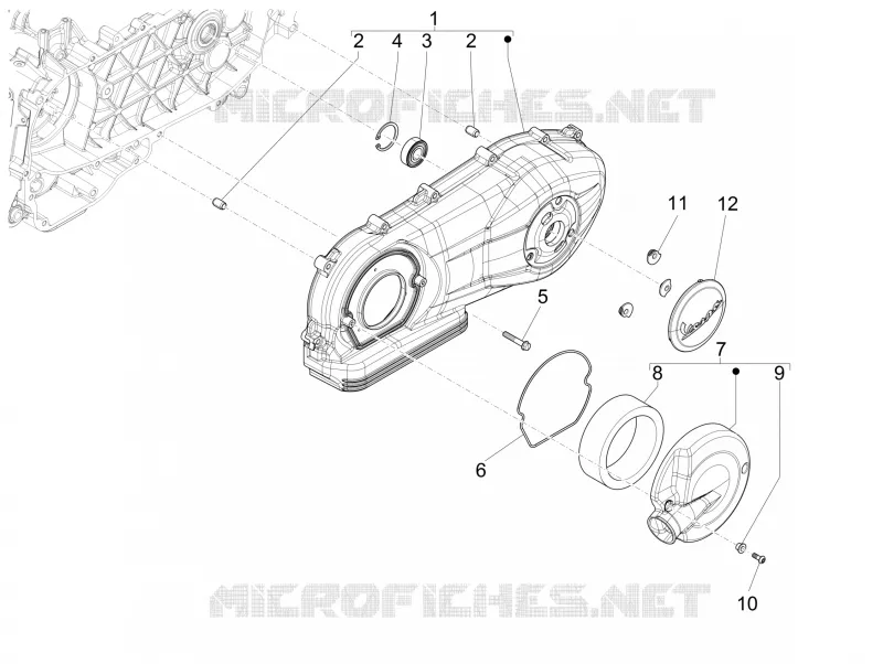 Couvercle carter - Refoidissement carter VESPA VESPA-SCOOTER 125 946 2015  946 ARMANI 125 4T 3V ABS E3