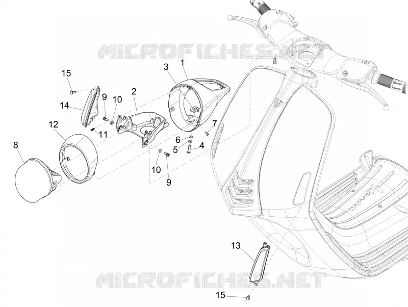 Eclairages avant - Clignotants VESPA VESPA-SCOOTER 125 946 2015  946 ARMANI 125 4T 3V ABS E3