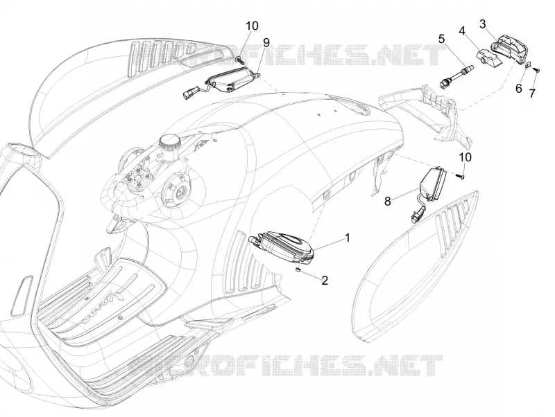 Eclairages arrière - Clignotants VESPA VESPA-SCOOTER 150 946 2015  946 ARMANI 150 4T 3V ABS E3