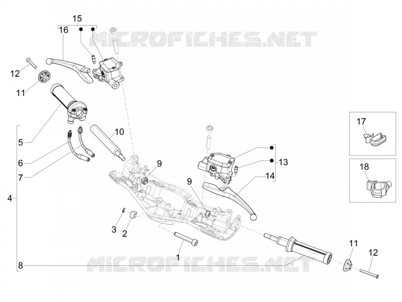 Guidon - Maître cylindre VESPA VESPA-SCOOTER 150 946 2017  946 ARMANI 150 4T 3V ABS E3