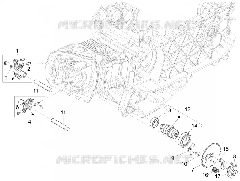 Groupe support balanciers VESPA VESPA-SCOOTER 150 946 2016  946 ARMANI 150 4T 3V ABS E3