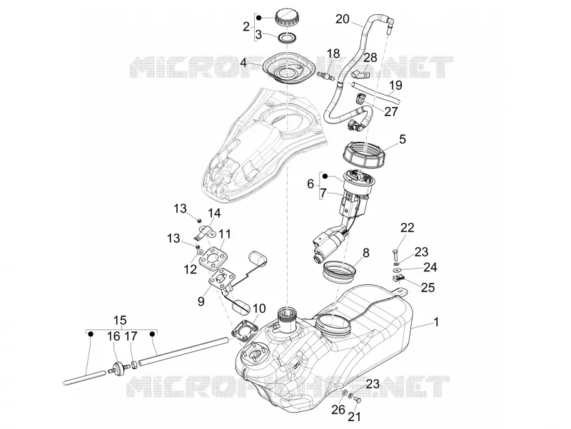 Réservoir carburant VESPA VESPA-SCOOTER 150 946 2016  946 ARMANI 150 4T 3V ABS E3